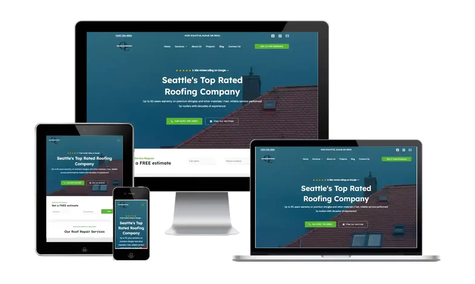 Construction Elite Roofing website